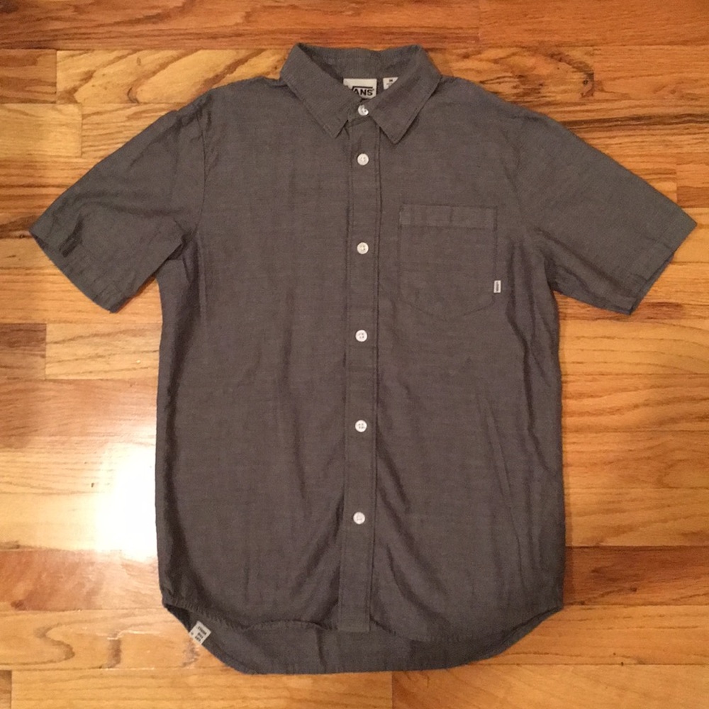 VANS Boys Button Down Short-sleeve Shirt